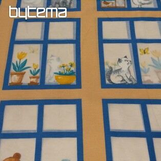 Gyerek dekoratív szövet Állatok az ablakban II
