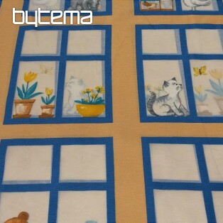 Gyerek dekoratív szövet Állatok az ablakban II