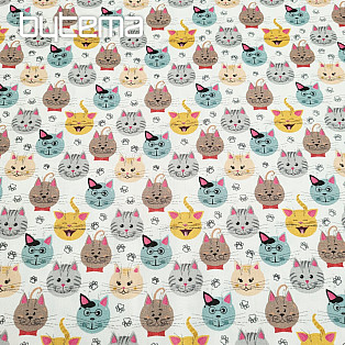Gyerek pamut szatén CATS digitális nyomtatás