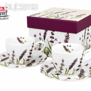 Porcelán eszpresszó bögrék szett 2 db Lavender E šapo