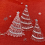 Hímzett karácsonyi terítő piros ezüst csillagokkal