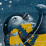 Luxus gyerek darab szőnyeg FUNNY kék pingvin