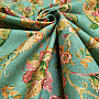 Dekoratív szövet INDIAN FLOWERS türkiz