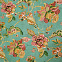 Dekoratív szövet INDIAN FLOWERS türkiz