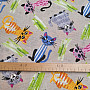 Dekoratív szövet CATS MULTICOLOR