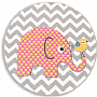 Gyerek kerek szőnyeg PASTEL Elephants