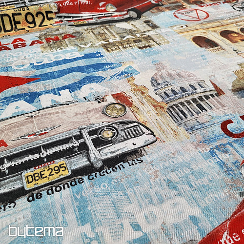 dekoratív szövet CUBA retro design