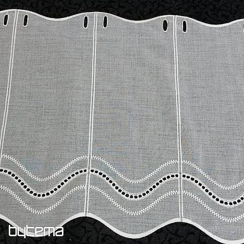 Modern hímzett függöny V52 krém fehér