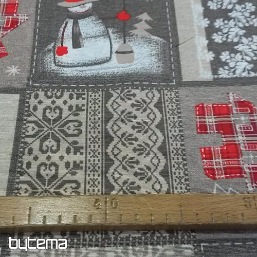 Karácsonyi díszítő szövet Hóember I