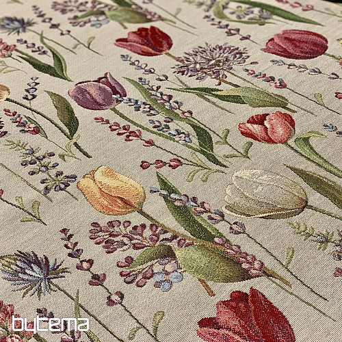 Gobelin terítő, sál Tavaszi-tulipánok