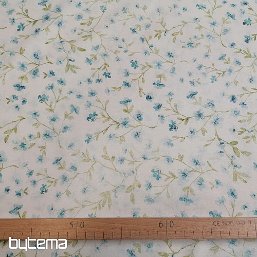 Mini sakura kék pamut szövet
