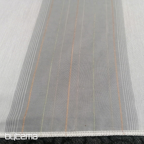 Voile függöny zöld-réz csíkok