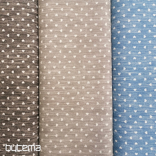 Dekoratív szövet Naira szívek kék