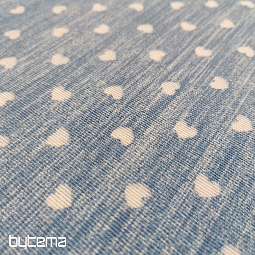 Dekoratív szövet Naira szívek kék