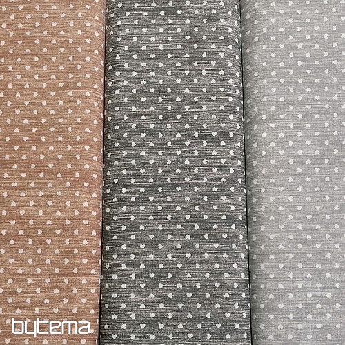 Dekoratív szövet Naira szívek kék