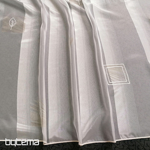Voile függöny krém szirmok bézs - 731/300
