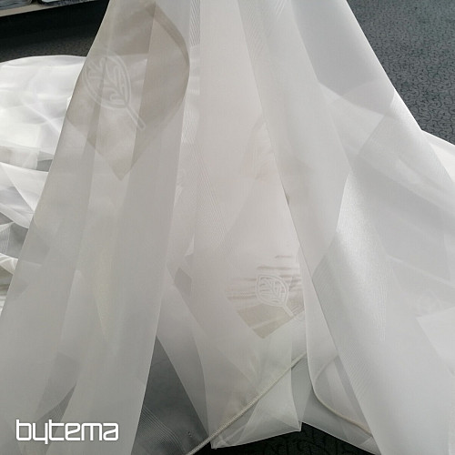 Voile függöny krém szirmok bézs - 731/300