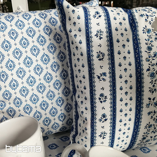 Pamutszövet FOLK BLUE LEAVES