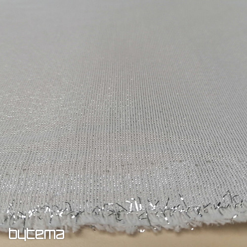 Karácsonyi dekorációs anyag Mikulás lurex fehér-ezüst színnel