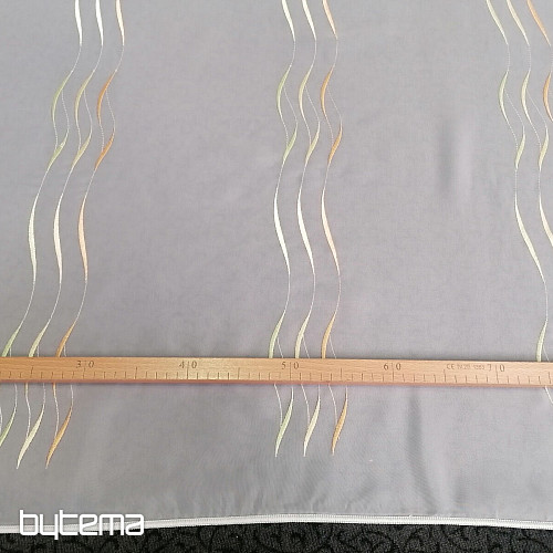 Kész függöny Gerster Stripes narancs-zöld 310x175 cm