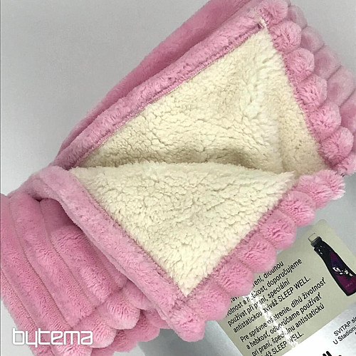 mikroszálas takaró EXTRA SOFT SHEEP kordbársony - rózsaszín