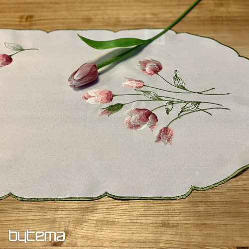 Hímzett terítő és ovális hímzett TULIPÁK