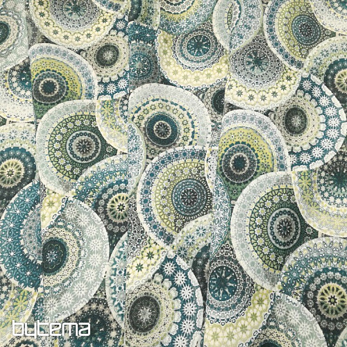 Díszszövet MANDALA kék zöld