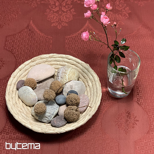 Asztalterítő DAMASZK terrakotta 120x140