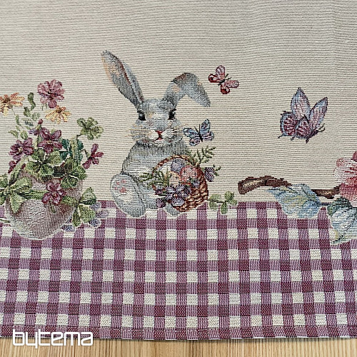 Gobelin terítő és sál HÚSVÉT IDŐBEN lila kockás