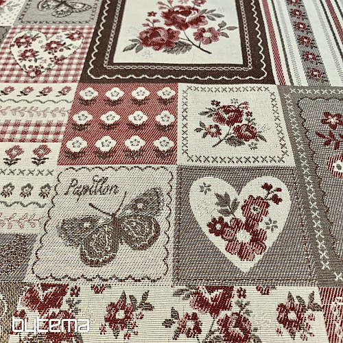 Abrosz és kendő TOSCANA VALERY PATCHWORK bordó