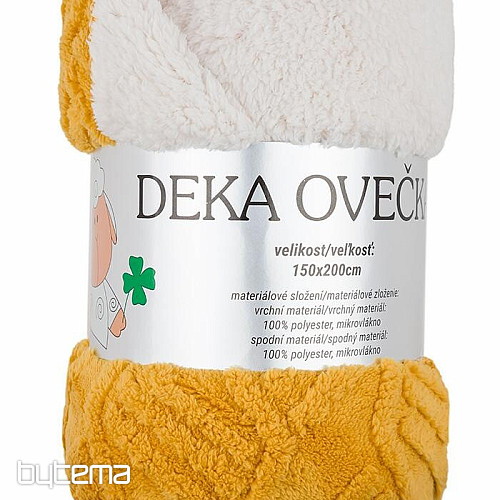 takaró Ovečka LINES OKROVÁ 150 x 200