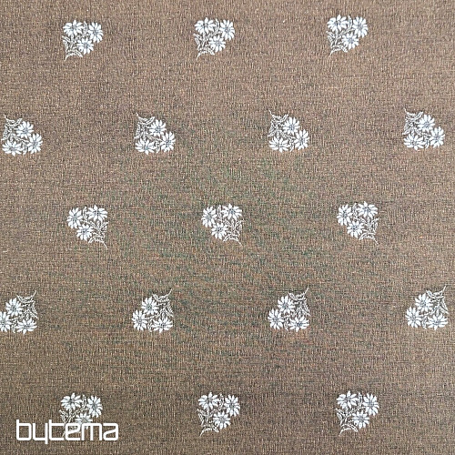 Dekoratív szövet ALPESI VIRÁGOK jacquard BARNA