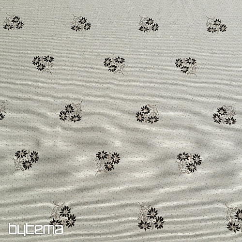 Dekoratív szövet ALPESI VIRÁGOK jacquard BARNA