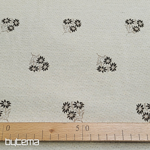 Dekoratív szövet ALPESI VIRÁGOK jacquard BARNA