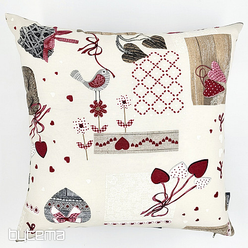 Dekoratív párnahuzat TM PATCHWORK bordó