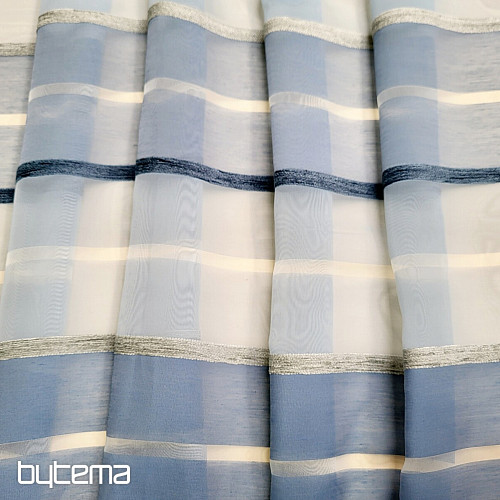 Voile függöny KÉK FEHÉR CSÍKOK