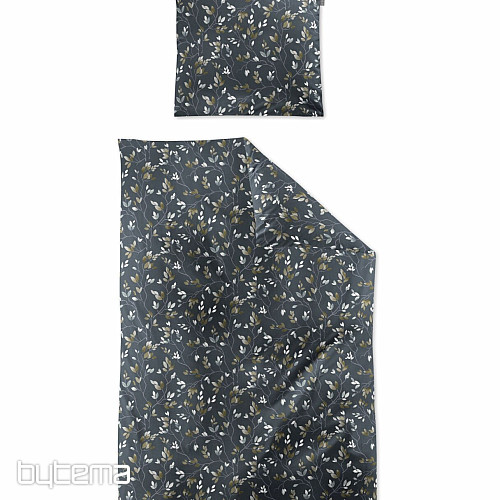 IRISETTE luxus pamut szatén WAVE 8565-20 BRANCHES szürke