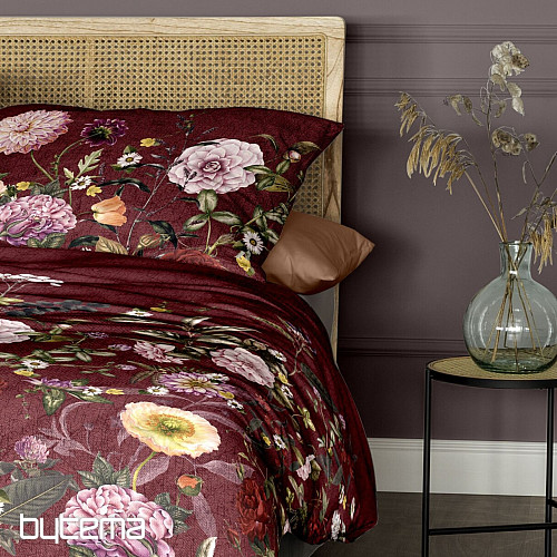 IRISETTE luxus pamut szatén WAVE 8576-60 ROSE BORDEAUX