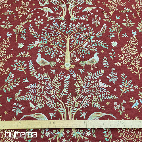 Gobelinszövet WILLIAM MORRIS bordó