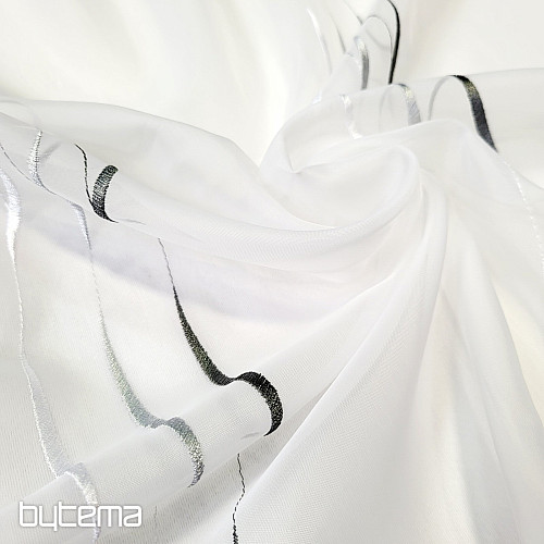 Függönyfátyol hímzéssel szürke Gerster 195/0810