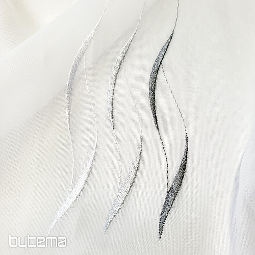 Függönyfátyol hímzéssel szürke Gerster 195/0810