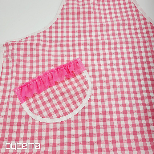 Kötény vállpántos PINK HEART