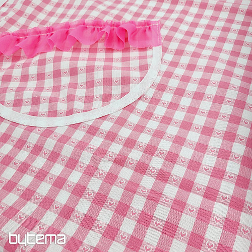 Kötény vállpántos PINK HEART