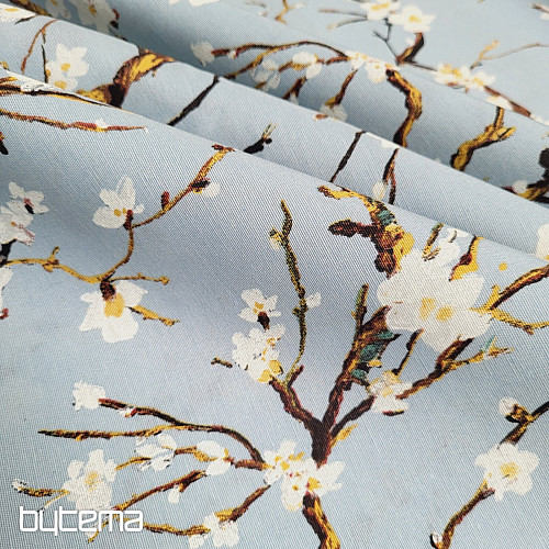 Dekoratív szövet CHERRY BLOSSOM kék