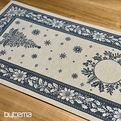 Gobelin terítő és sál NÉPKARÁCSONY kék