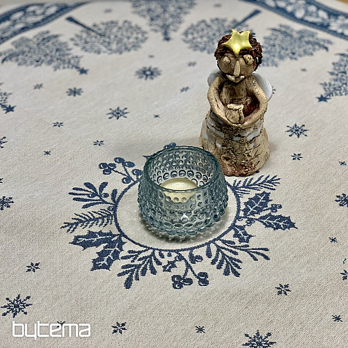 Gobelin terítő és sál NÉPKARÁCSONY kék