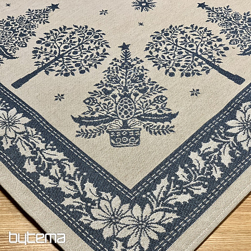 Gobelin terítő és sál NÉPKARÁCSONY kék