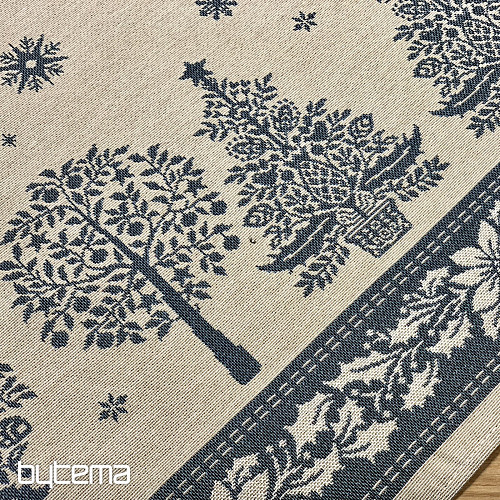 Gobelin terítő és sál NÉPKARÁCSONY kék