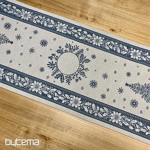 Gobelin terítő és sál NÉPKARÁCSONY kék