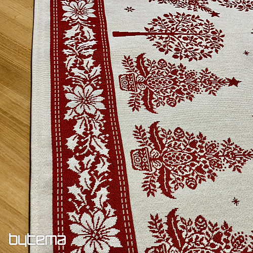 Gobelin terítő és sál NÉPKARÁCSONY piros